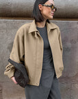 Thick Woolen Coat for Women in Khaki