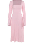 Elegant Long Sleeve Square Neck A-Line Dress