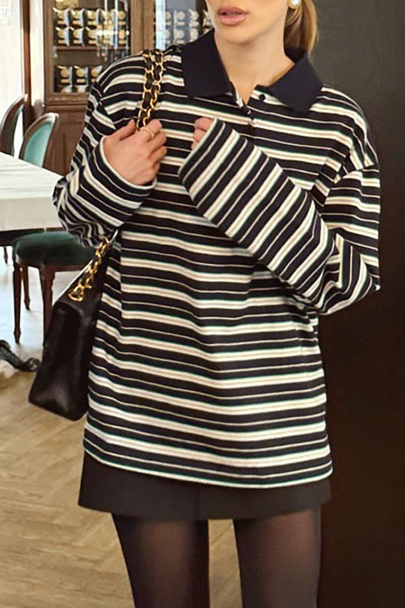 New Striped Polo Shirt for Fall and Winter