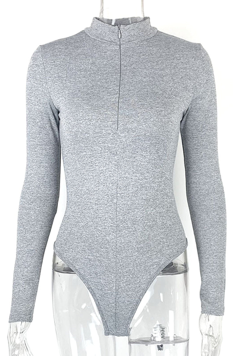 Spring Women's Sexy Slim Fit Zipper Bodysuit
