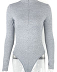 Spring Women's Sexy Slim Fit Zipper Bodysuit