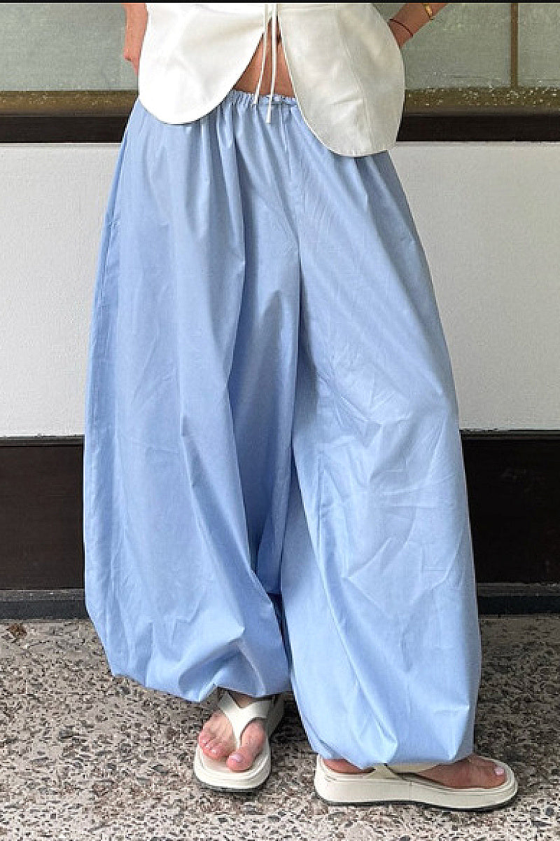 Trendy Solid Color Casual Balloon Pants for Women