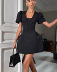 Elegant A-Line Puff Sleeve Dress