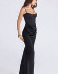 Elegant U-Neck Mermaid Dress with Spaghetti Straps