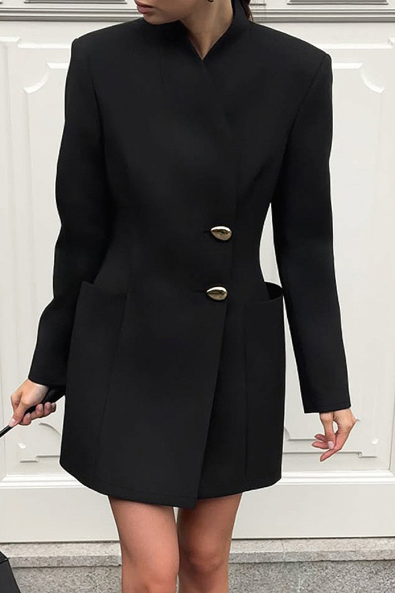 Stylish Black Slim Fit Short Dress for Women