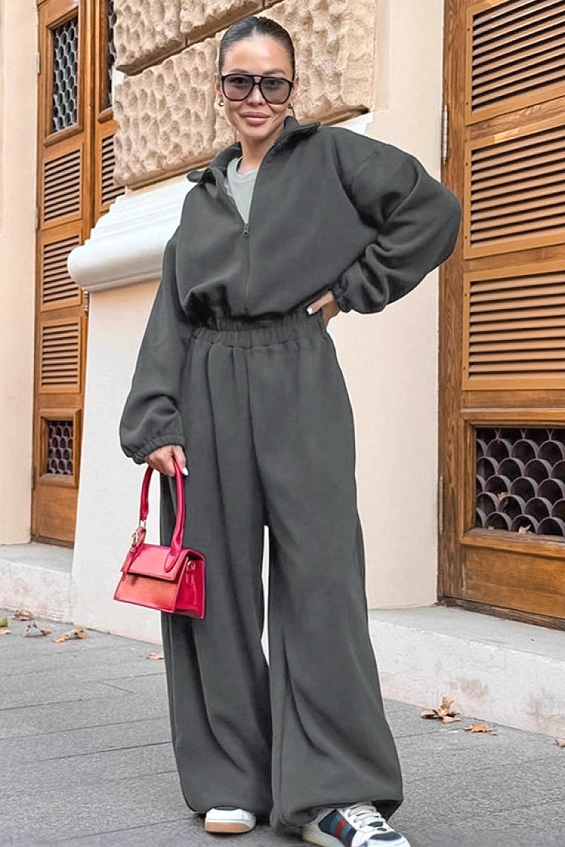 Casual White Fleece Jumpsuit for Women
