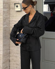 French Design Waist-Tie Long Sleeve Pants Set