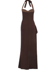 Chic Halter Neck A-Line Dress with Ruffle Hem