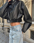 Trendy Street Style Leather Jacket for Women