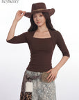 HeyHenry Slim Fit 3/4 Sleeve T-Shirt for Women
