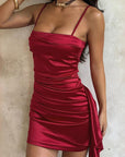 Strapless Mini Satin Dress for Women