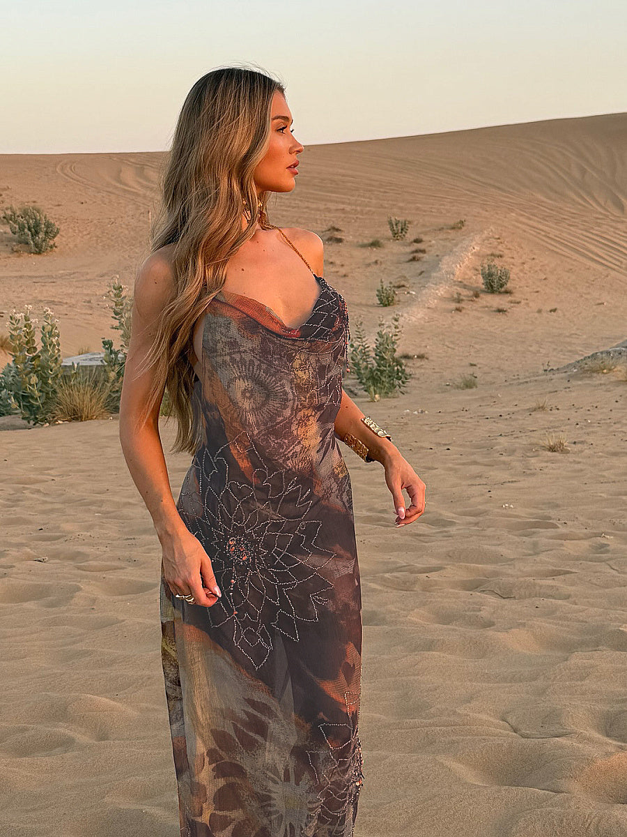 Chic V-Neck Sleeveless A-Line Dress