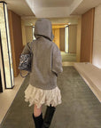 French Sweet Ruffled Lace Chiffon Skirt