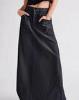 Vintage A-Line Denim Skirt for Women