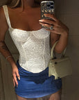 Summer Lace Waist-Defined Corset Top