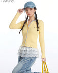 HeyHenry Stylish Color Block Long Sleeve Knit Top