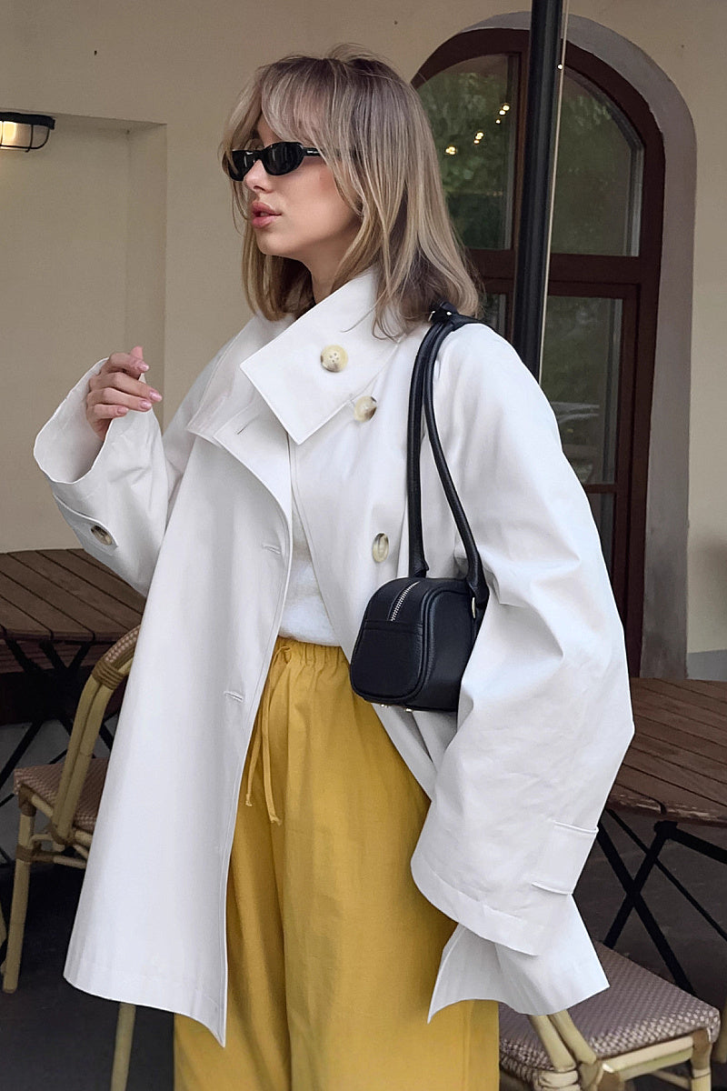 Vintage White Long Coat for Women
