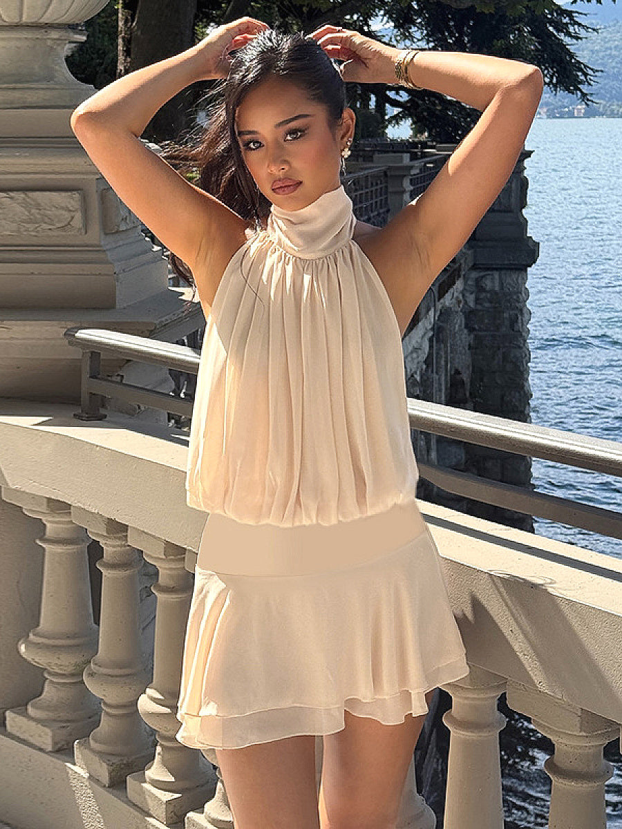 Chic Halter A-Line Dress for Women