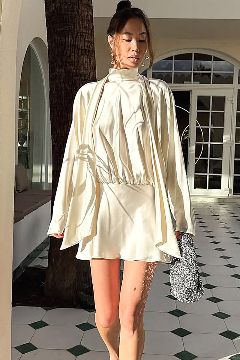 Elegant Satin A-Line Dress for Spring and Summer