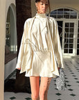 Elegant Satin A-Line Dress for Spring and Summer