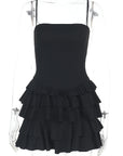 Sexy Backless Ruffle Hem Dress for Women