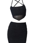 Sexy Two-Piece Lace-Up Mini Dress