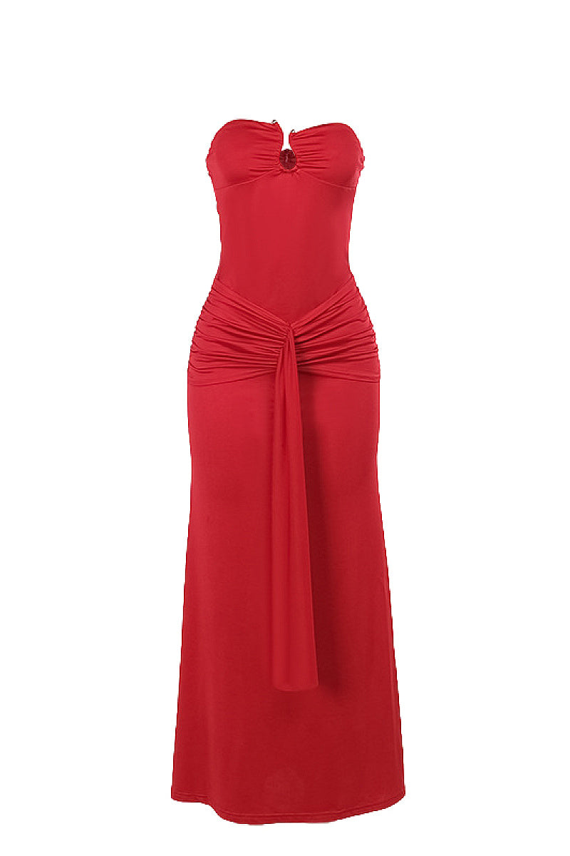 Elegant Strapless Bodycon Dress for Fall