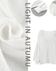 Minimalist Cotton Lantern Sleeve Casual Shirt