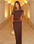Off Shoulder Sheer Hollow Out Dress for Women