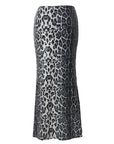 Leopard Print Sequin Layered Skirt for Women