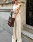 Summer Casual Two-Piece Set with Sleeveless Top and Long Pants