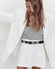 Stylish White Two-Piece Set for Office Wear