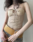 Sexy Lace Trimmed Crop Top for Women