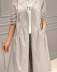 Casual Long Sleeve Hooded Windbreaker for Plus Size Women