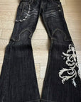Vintage Y2K High-Waisted Flared Denim Pants