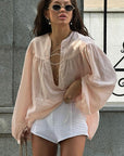 Autumn Fashion Hollow Lace-Up Blouse