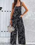 Summer Slimming Strap Jumpsuit with Floral Print