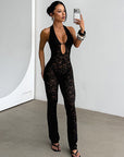 Sexy Lace Halter Jumpsuit for Summer
