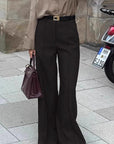Chic Black Wide Leg Suit Pants for Women