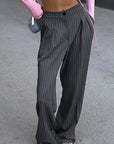 Loose Striped High Waist Wide Leg Pants