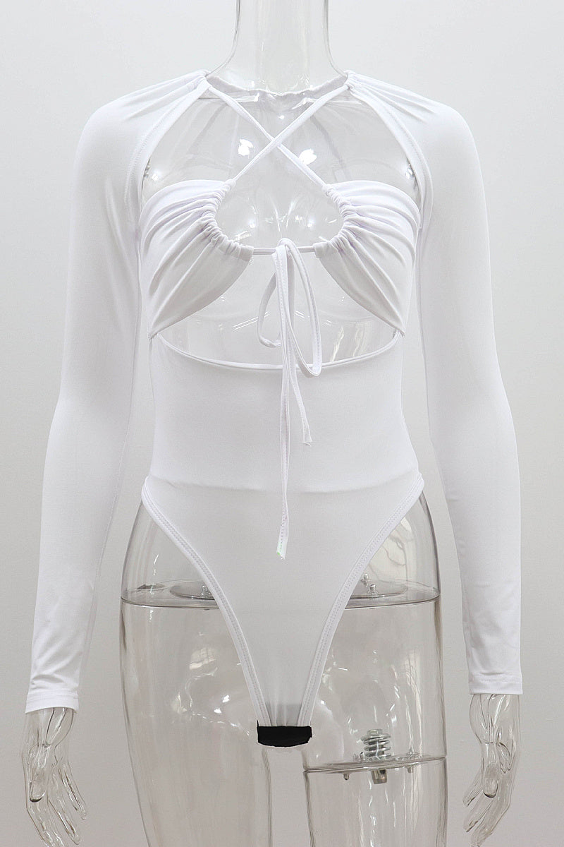 Summer Sexy Hollow Out Long Sleeve Bodysuit