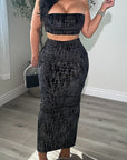 Trendy Women's Crop Top Dress Set