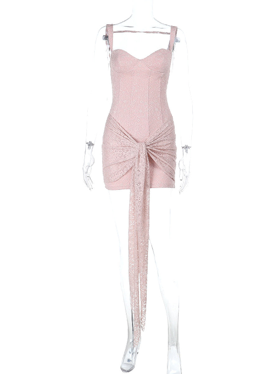 Lace Backless Spaghetti Strap Dress