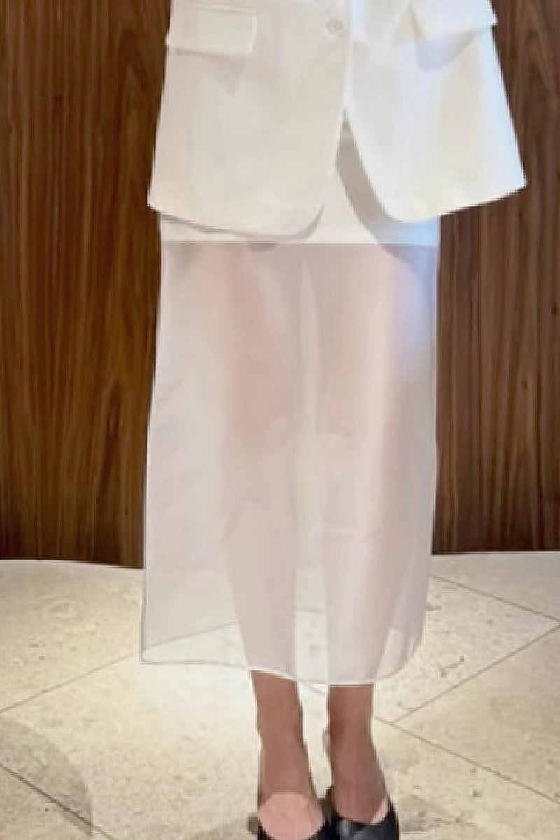 Summer High Waist Sheer Maxi Skirt for Women