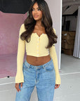 Fresh Style Casual Knit Cardigan Long Sleeve Top