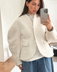 Thick Woolen Coat for Women in Solid Color