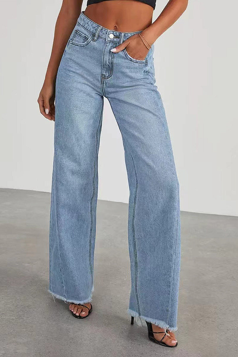 Vintage High Waist Straight Leg Jeans for Women