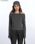 HeyHenry Off Shoulder Long Sleeve Crop Top