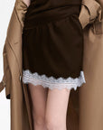 Summer Lace Trim A-Line Skirt for Women