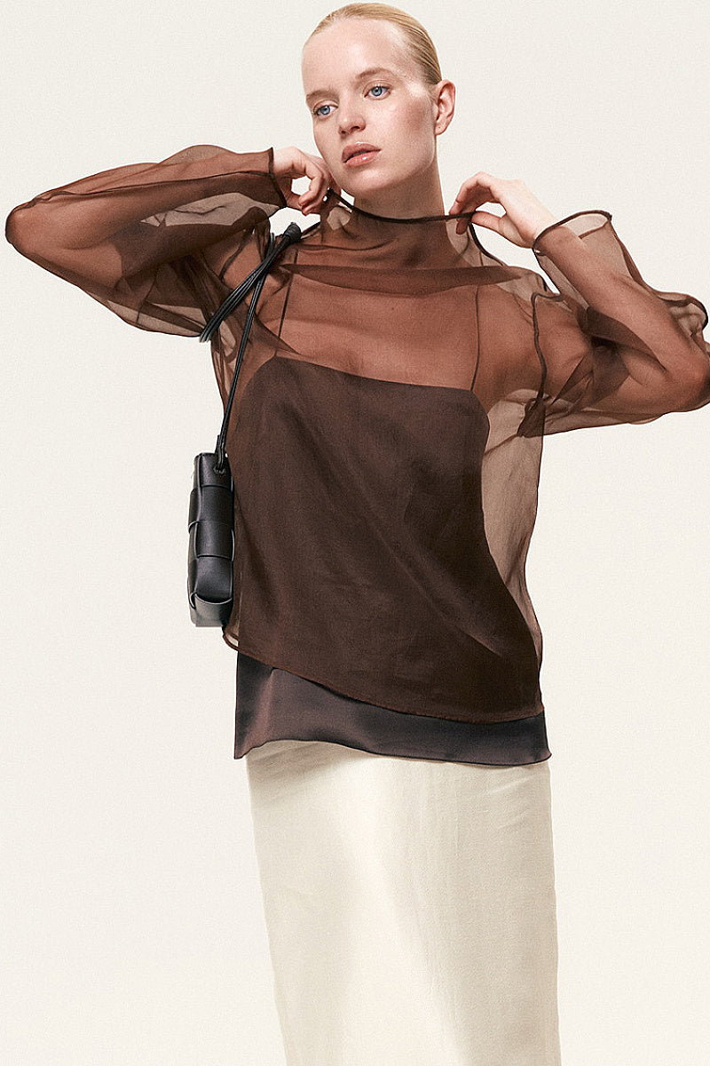 Chic Sheer Long Sleeve Top for Women
